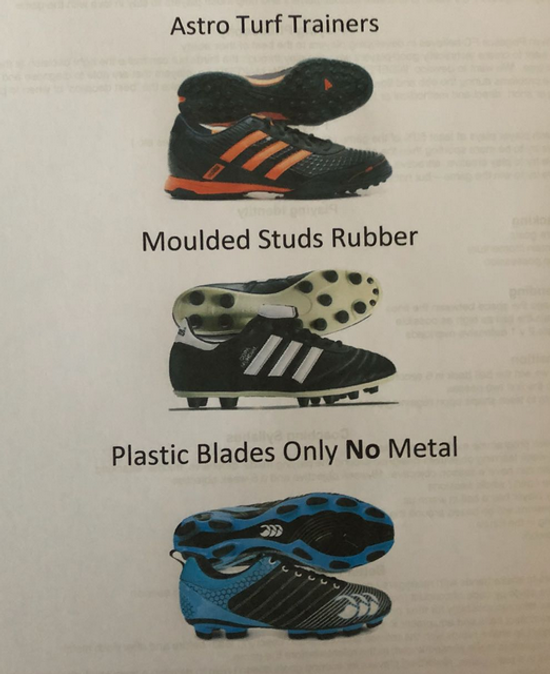 3G Footwear Policy WelwynPegasusFC